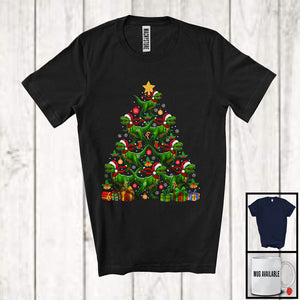 MacnyStore - Santa T-Rex Christmas Tree; Amazing X-mas Christmas Lights Animal Lover; Family Group T-Shirt