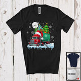 MacnyStore - Santa Truck Carrying X-mas Tree; Wonderful Christmas Snowing Moon; Trucker Truck Driver T-Shirt