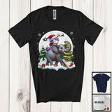 MacnyStore - Santa Unicorn Riding Elephant Reindeer; Amazing Christmas Moon Elephant Animal; X-mas Family T-Shirt