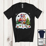 MacnyStore - Santa Unicorn Riding Flamingo Reindeer; Amazing Christmas Moon Flamingo Animal; X-mas Family T-Shirt