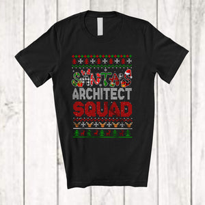 MacnyStore - Santa's Architect Squad; Wonderful Christmas Sweater Plaid; Proud Careers Jobs X-mas Group T-Shirt