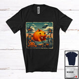 MacnyStore - Scary Pumpkin Manatee; Creepy Halloween Costume Sea Animal Lover; Family Group T-Shirt