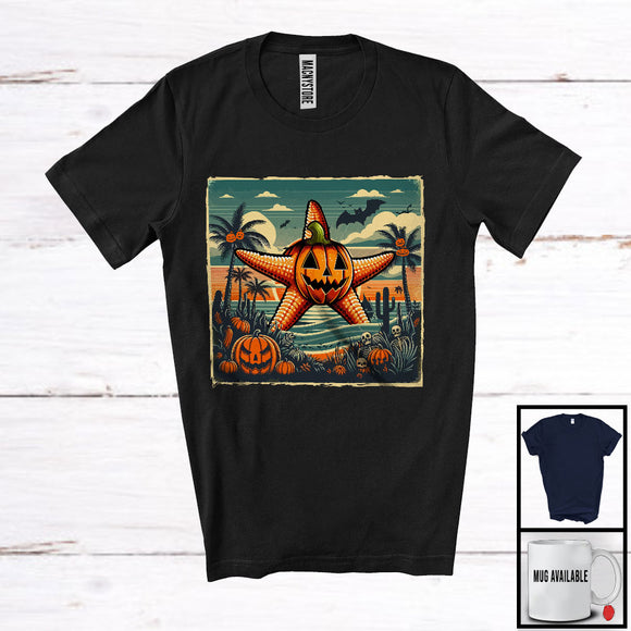 MacnyStore - Scary Pumpkin Starfish; Creepy Halloween Costume Sea Animal Lover; Family Group T-Shirt