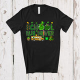 MacnyStore - School Bus Driver; Awesome St. Patrick's Day Green Plaid Shamrocks School Bus Driver; Proud Jobs T-Shirt