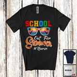 MacnyStore - School Out For Summer, Joyful Student Vacation Sunglasses Nurse, Student Vacation T-Shirt