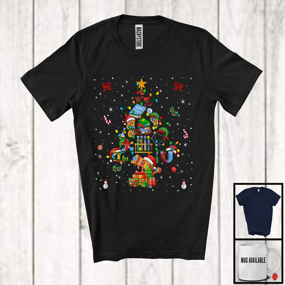 MacnyStore - Science Christmas Tree; Amazing X-mas Lights Santa Elf Reindeer Science Teacher; Family Group T-Shirt