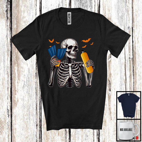 MacnyStore - Scuba Diver Skeleton, Scary Halloween Costume Skeleton Skull Lover, Proud Careers Group T-Shirt