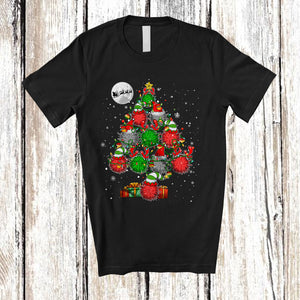 MacnyStore - Sea Urchins Christmas Tree Lights; Amazing X-mas Sea Urchins Animal Lover; Snowing Family T-Shirt