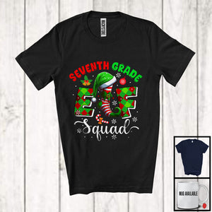 MacnyStore - Seventh Grade Elf Squad; Awesome Christmas Snowing Teacher Students; X-mas Family Group T-Shirt