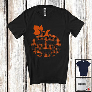 MacnyStore - Sheep Pumpkin Shape Plaid; Lovely Thanksgiving Halloween Sheep Owner; Animal Lover T-Shirt