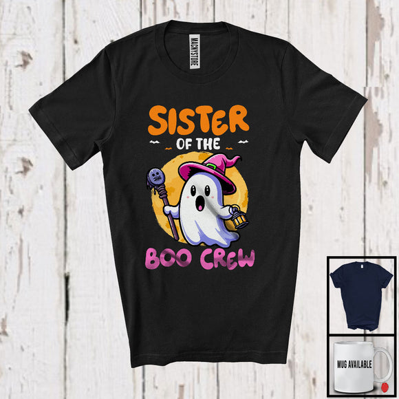 MacnyStore - Sister Of The Boo Crew, Lovely Halloween Costume Witch Boo Ghost, Matching Family Group T-Shirt