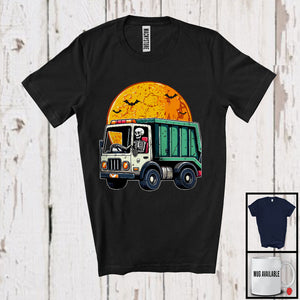 MacnyStore - Skeleton Driving Garbage Truck, Joyful Halloween Garbage Truck Driver, Matching Family Group T-Shirt