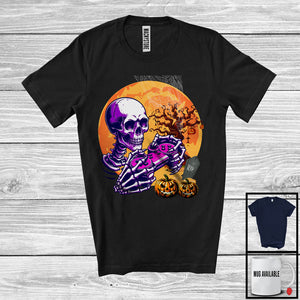 MacnyStore - Skeleton Playing Game, Amazing Halloween Costume Skeleton Gaming Lover, Gamer Group T-Shirt