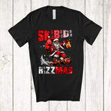 MacnyStore - Skibidi Rizzmas; Cheerful Christmas Santa Playing Snowboard; Pajama X-mas Family Group T-Shirt