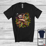 MacnyStore - Sloth Hanging On Puzzle Ribbon; Adorable Autism Awareness Sloth Animal; Puzzle Flowers T-Shirt