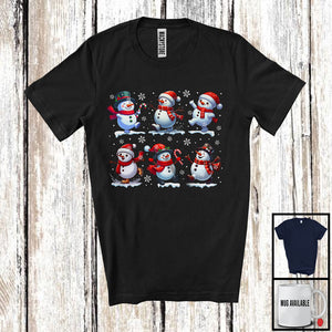 MacnyStore - Snowman Collection; Joyful Christmas Snowman Lover Family Group; X-mas Snowing Around T-Shirt