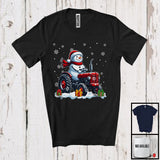 MacnyStore - Snowman Driving Tractor, Adorable Christmas Snowing Snowman, Matching X-mas Driver Team T-Shirt