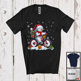 MacnyStore - Snowman Riding Bicycle, Adorable Christmas Snowing Snowman, Matching X-mas Rider Team T-Shirt