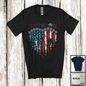 MacnyStore - Soccer Heart Shape American Flag, Awesome 4th Of July Soccer Player Lover, Patriotic Group T-Shirt