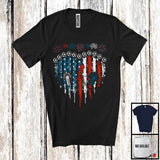 MacnyStore - Soccer Heart Shape American Flag, Awesome 4th Of July Soccer Player Lover, Patriotic Group T-Shirt