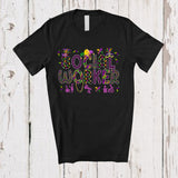 MacnyStore - Social Worker; Joyful Mardi Gras Jester Hat And Beads Icon Social Worker; Plaid Jobs Careers Family T-Shirt