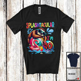 MacnyStore - Splashtacular I'm 10, Happy 10th Birthday Pool Party Cute Sloth Lover, Matching Family Group T-Shirt