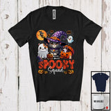 MacnyStore - Spooky Squad, Adorable Halloween Three Witch Ghost Boo Cats In Pumpkin, Animal Family T-Shirt