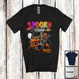 MacnyStore - Spooky Squad; Horror Halloween Skeleton Driving Tractor; Boo Pumpkin Candy Tractor Driver T-Shirt