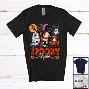 MacnyStore - Spooky Squad, Scary Halloween Costume Three Witch Boo Ghost Guinea Pig, Pumpkin Animal T-Shirt