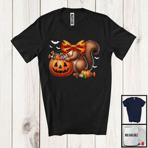 MacnyStore - Squirrel Costume Cosplay With Bow Tie, Lovely Halloween Wild Animal Lover, Matching Group T-Shirt