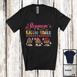 MacnyStore - Stepmom's Little Shits, Humorous Mother's Day Son Daughter, Hearts Matching Family Group T-Shirt