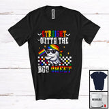 MacnyStore - Straight Outta The Boo Sheet; Humorous Halloween Rainbow Flag Ghost Sunglasses; Gay LGBTQ T-Shirt