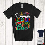 MacnyStore - Summer 1st Grade Crew, Joyful Summer Vacation Back To School First Day, Students Teacher T-Shirt