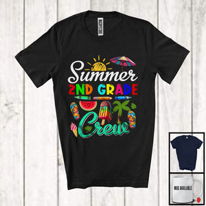 MacnyStore - Summer 2nd Grade Crew, Joyful Summer Vacation Back To School First Day, Students Teacher T-Shirt