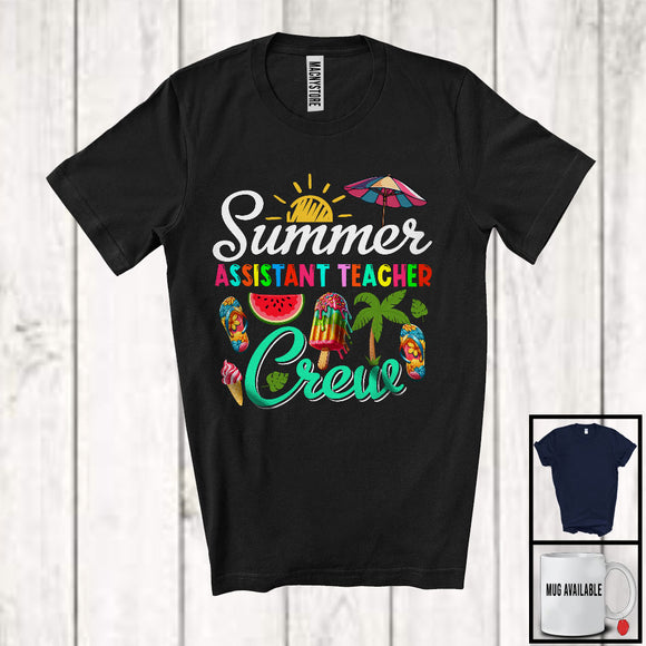 MacnyStore - Summer Assistant Teacher Crew, Joyful Summer Vacation Back To School First Day, Teacher T-Shirt