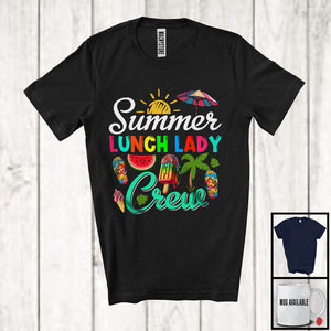 MacnyStore - Summer Lunch Lady Crew, Joyful Summer Vacation Back To School First Day, Lunch Lady Group T-Shirt