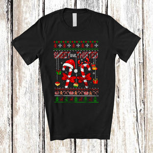 MacnyStore - Sweet But Twisted; Amazing Christmas Sweater Santa Candy Canes; Adult Couple Family T-Shirt