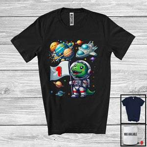 MacnyStore - T-Rex Astronaut; Happy 1st Birthday Magical Unicorn 1 Year Old; Boys Family Group T-Shirt