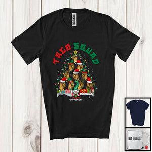 MacnyStore - Taco Squad; Humorous Christmas Tree Elf Santa Reindeer Taco; X-mas Lights Gnome Food T-Shirt