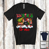 MacnyStore - Talk Santa To Me; Humorous Christmas Tree Plaid Reindeer ELF Lover; Family X-mas Group T-Shirt