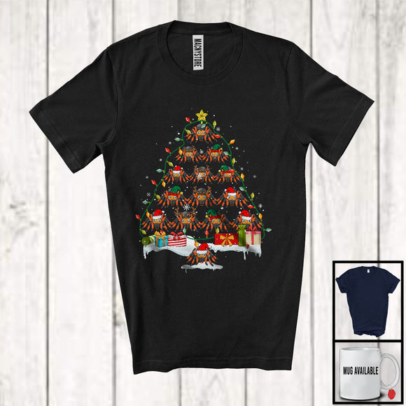 MacnyStore - Tarantula Christmas Tree; Amazing X-mas Lights Tree Snowing; Friends Family Group T-Shirt