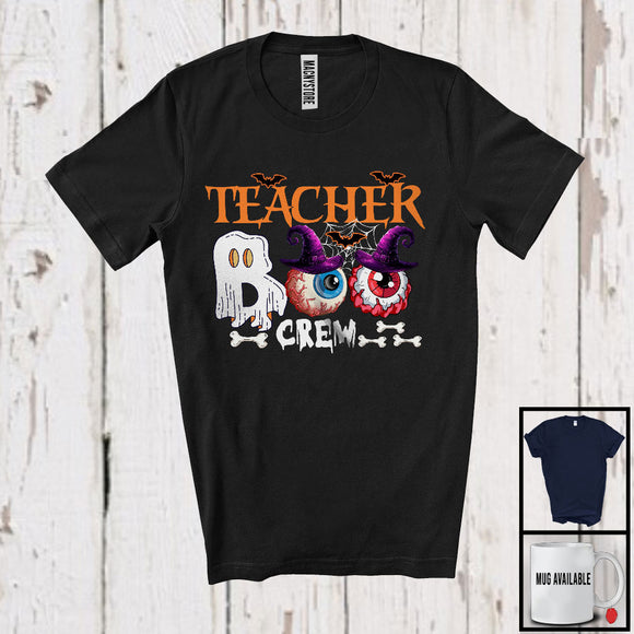 MacnyStore - Teacher Boo Crew, Scary Halloween Boo Ghost Witch Zombie Eyes, Proud Careers Group T-Shirt