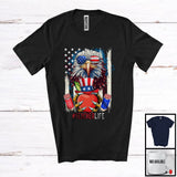 MacnyStore - Teacher Life, Amazing 4th Of July American Flag Eagle Lover, Patriotic Teacher Group T-Shirt