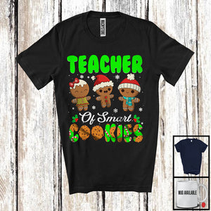 MacnyStore - Teacher Of Smart Cookies; Fantastic Christmas Three Santa Gingerbreads; X-mas Teacher Group T-Shirt