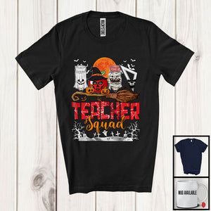 MacnyStore - Teacher Squad; Creepy Halloween Costume Boo Ghost Witch Teacher Tools; Jobs Proud T-Shirt