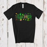 MacnyStore - Teacher; Awesome St. Patrick's Day Green Plaid Shamrocks Teacher; Proud Jobs Careers Family T-Shirt