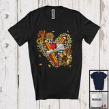 MacnyStore - Teacher, Lovely Leopard Heart Shape Sunflowers, Matching Teacher Team Group T-Shirt