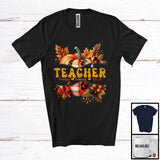 MacnyStore - Teacher; Wonderful Thanksgiving Leopard Plaid Pumpkin Fall Leaves; Jobs Careers T-Shirt