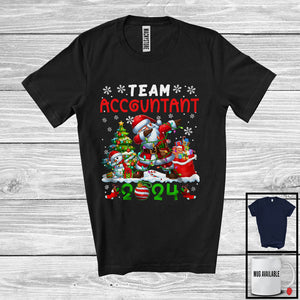 MacnyStore - Team Accountant 2024, Cheerful Christmas Dabbing Snowman Santa, Careers Proud Group T-Shirt