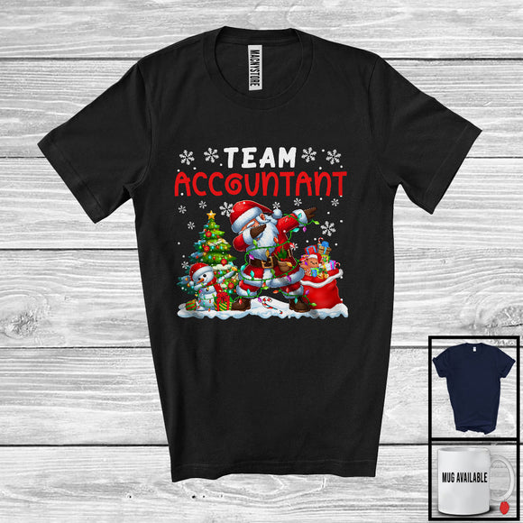 MacnyStore - Team Accountant, Adorable Christmas Snowman Santa Dabbing, X-mas Careers Proud Group T-Shirt